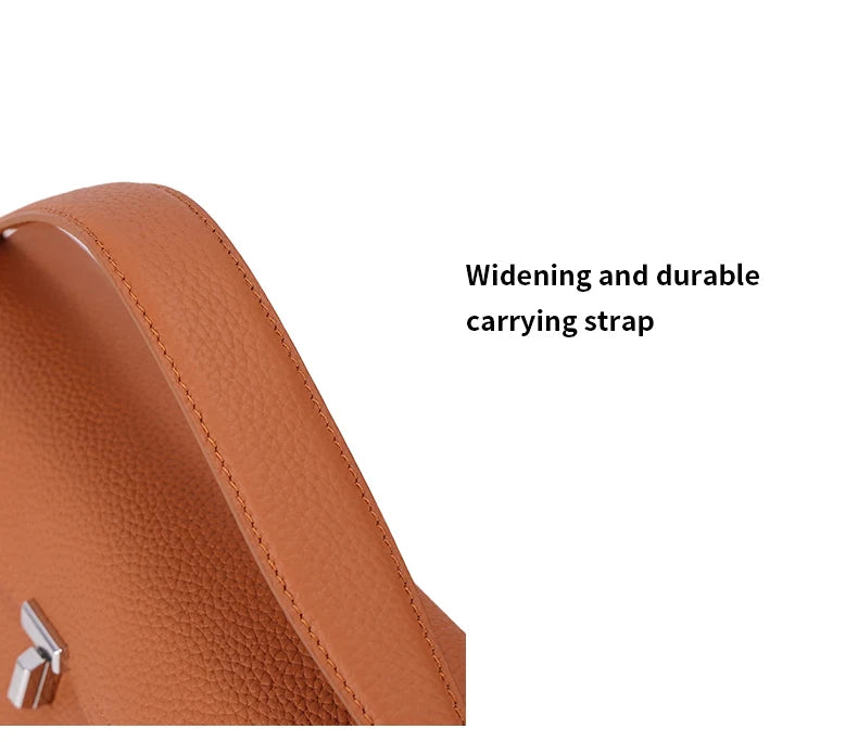 Genuine Cowhide Leather Shoulder Bag – Large Capacity Luxury Handbag for Women