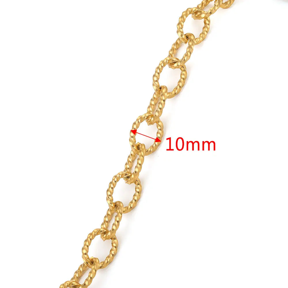 1 Meter 18K Gold Plated Stainless Steel Link Chain for Jewelry Making – Bulk Rolo Cable Necklace & Bracelet Chain
