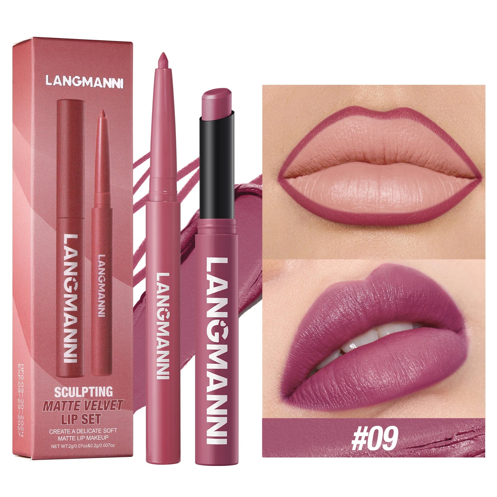 Integrated waterproof lipliner+lipstick lipstick lipstick set,no smudge,no fade,no cup,durable,easy to create a perfect makeup! Nanasbeautyholic