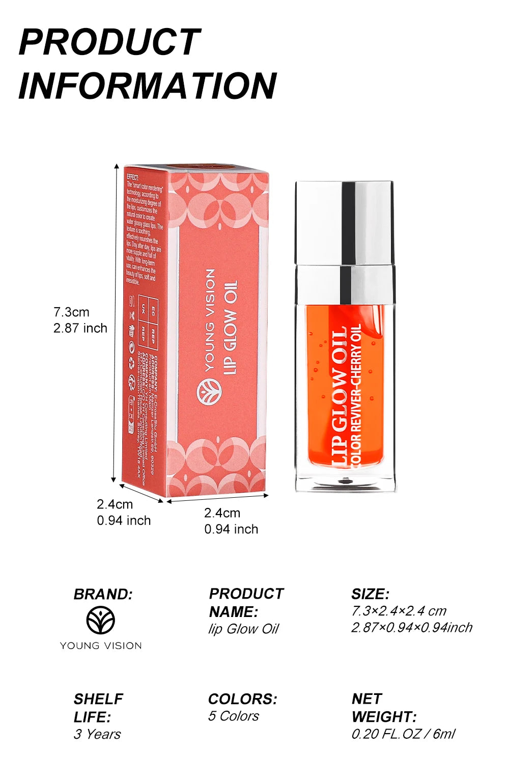 YOUNG VISION Lip Moisturizing Oil 5 Colors Available Dudu Lip Color Water Mist Lip Gel Moisturizing and Moisturizing Lip Color Nanasbeautyholic