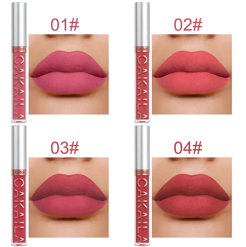 CAKAILA 10-Piece Nude Matte Lip Gloss Set – Velvet Liquid Lipstick | Waterproof & Long-Lasting