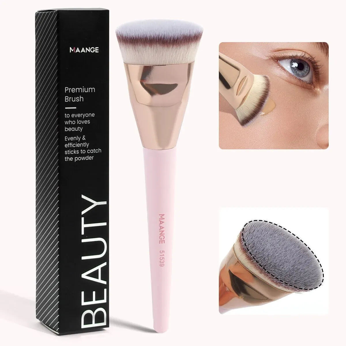 MAANGE Single Flat Round Tube Flat Head Foundation Brush