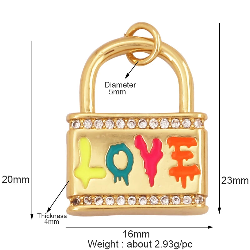 18K Gold Plated Rainbow Enamel Charm Pendant for DIY Jewelry Making – Necklace & Bracelet Findings