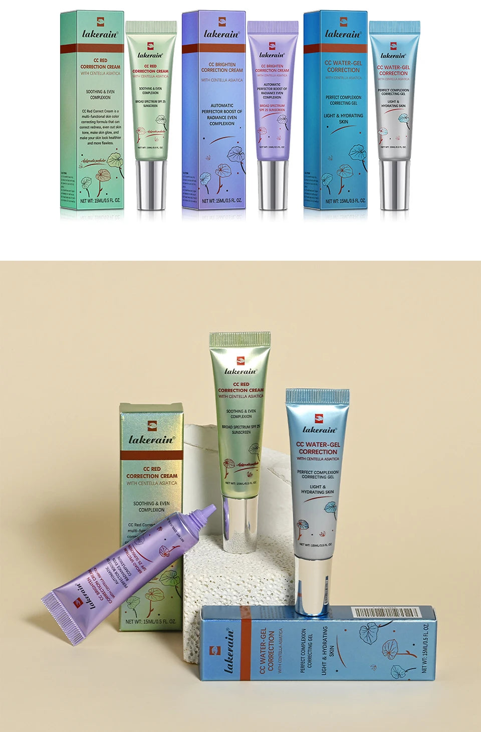 CC Water-Gel Cream Foundation – Hydrating, Color-Correcting Coverage with Centella Asiatica
