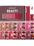 8Pcs/Set Nude Brown Matte Liquid Lipstick Velvet Sexy Dark Red Lip Glaze Non-stick Cup Not Easy To Fade Lip Gloss Lipstick Makeu Nanasbeautyholic