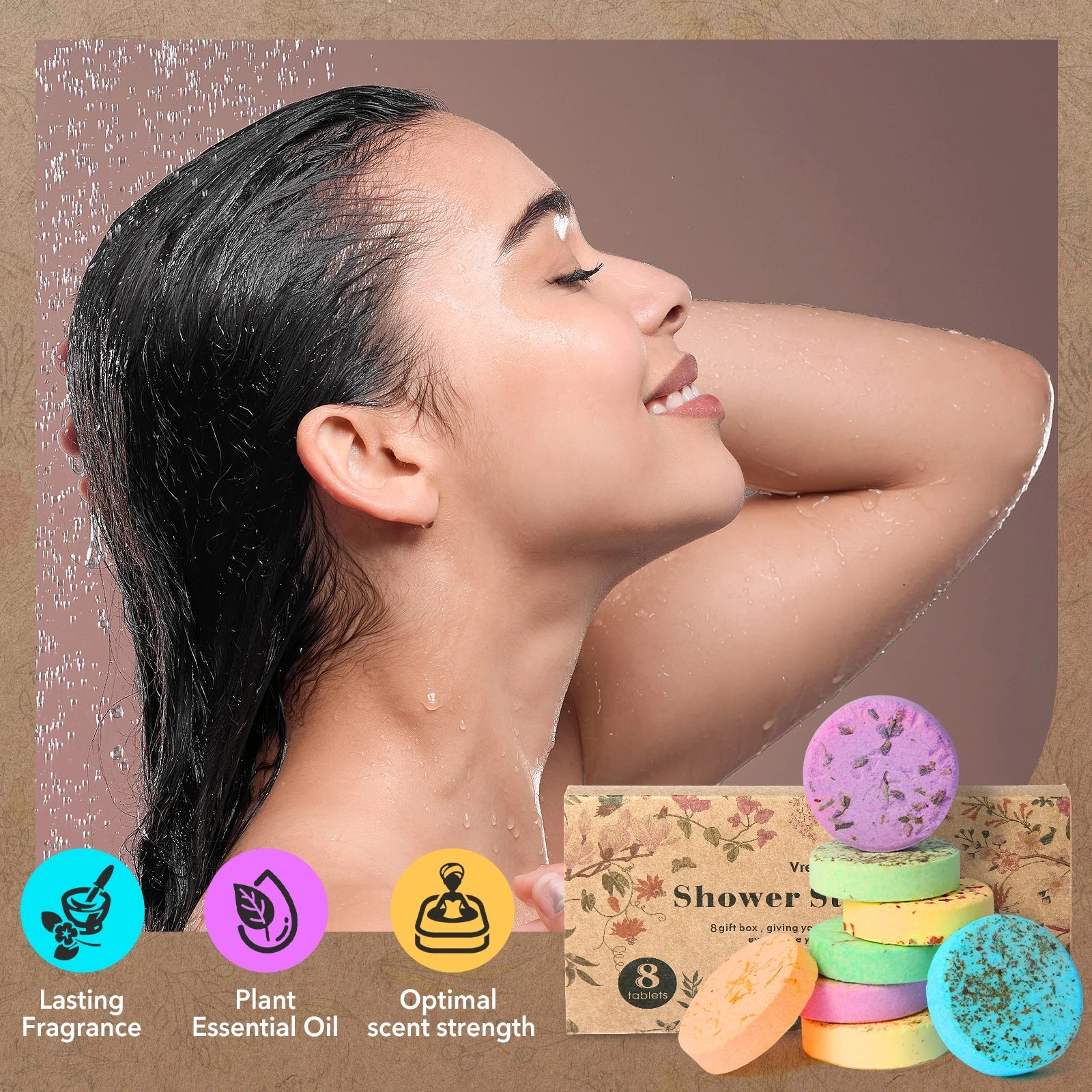 Shower Steamers Aromatherapy - 8 Pack Birthday Gifts for Women - SWCANDY 8 Pcs Mothers Day Gifts for Her Mom Men Teen Adults Nanasbeautyholic