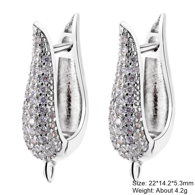 18K Gold Plated Zircon Earring Hooks for DIY Jewelry Making – Leverback Ear Wire Findings