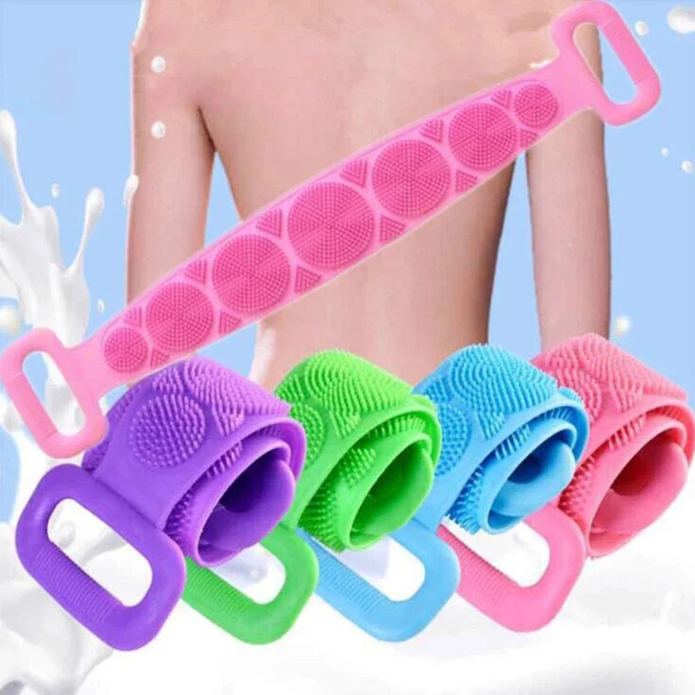 Body Sponge Silicone Brushes Bath Towels Scrubber Rubbing Back Peeling Massage Shower Belt Extended Skin Clean Brushes Nanasbeautyholic