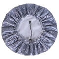 Women Double Layer Waterproof Shower Cap Floral Print Adjustable Double-Layer Elastic Hair Cap Bathing Accessory Nanasbeautyholic