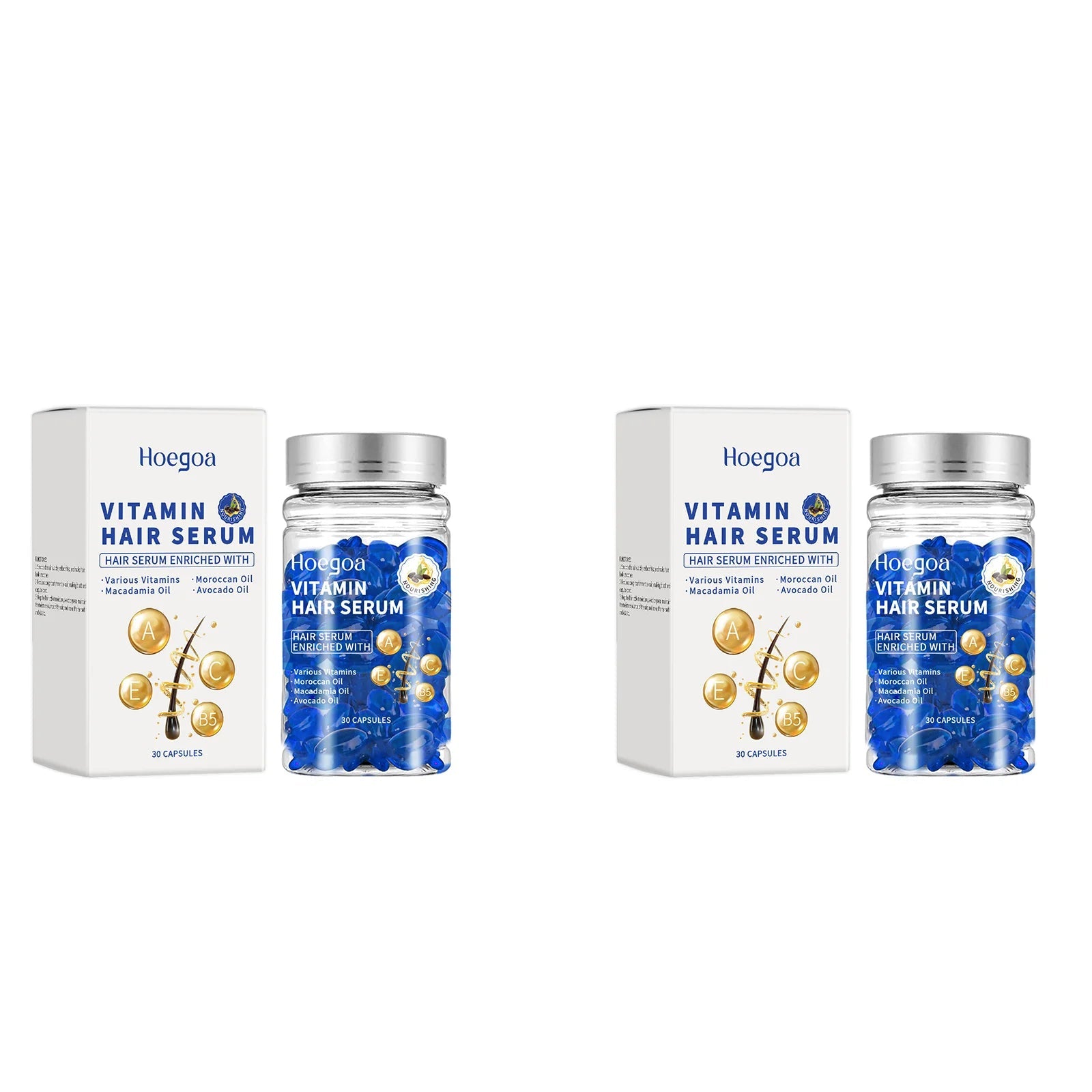 30PCS Vitamin Hair Care Capsules Moisture Serum Repair Hair Splitting Improvement Fast Restore Hair Soft Smooth Scalp Hair Care Nanasbeautyholic