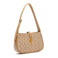 Luxury Baguette Shoulder Bag – Monogram PU Leather Handbag for Women