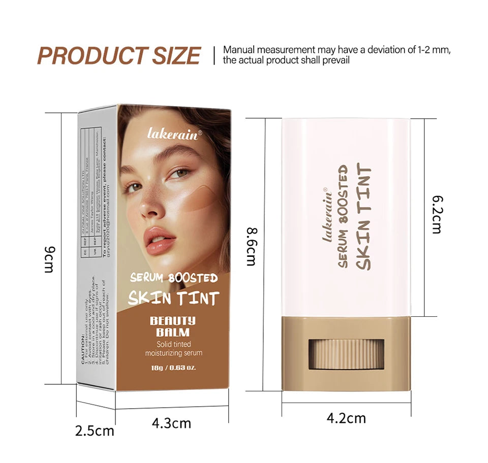 Skin Tint Stick Waterproof Nourishing Solid Tinted Serum Foundation Skin Tint Balm Face Tinted Face Contour Stick Makeup Nanasbeautyholic