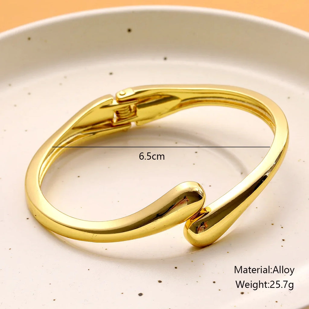Teardrop Cuff Bangle Bracelet for Women – Adjustable Gold & Silver Open Bracelet