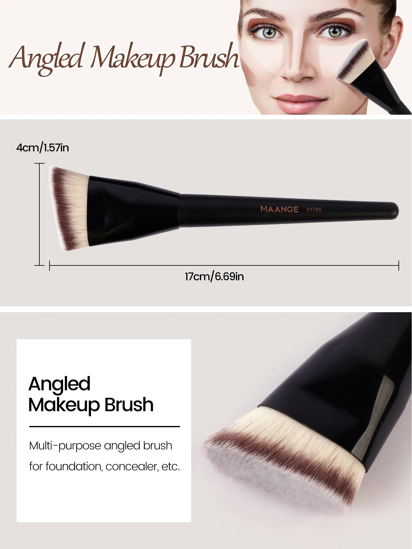 MAANGE 3pcs Makeup Brush Set , Soft , With Box Skin-friendly Makeup Tool for Beauty
