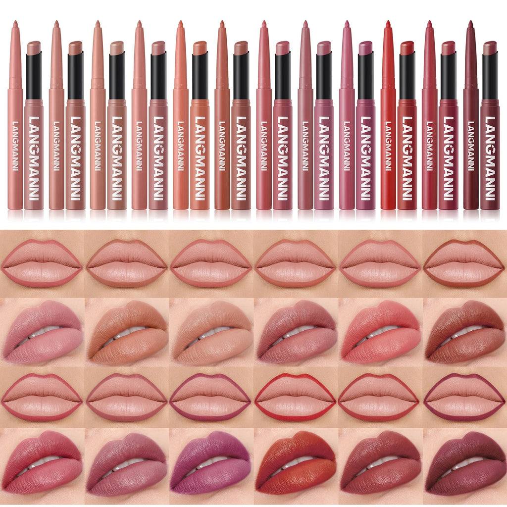 Integrated waterproof lipliner+lipstick lipstick lipstick set,no smudge,no fade,no cup,durable,easy to create a perfect makeup! Nanasbeautyholic