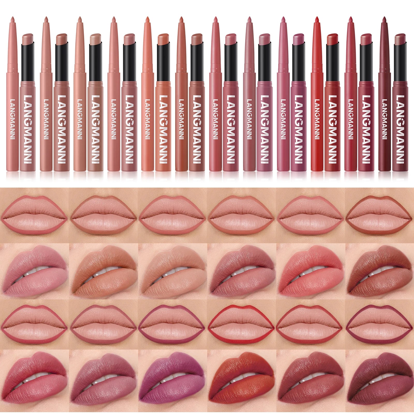 Integrated waterproof lipliner+lipstick lipstick lipstick set,no smudge,no fade,no cup,durable,easy to create a perfect makeup! Nanasbeautyholic