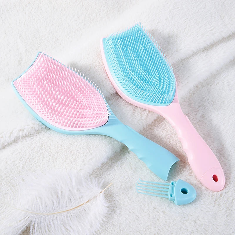 1pc Dual-Color Detangling Hair Brush, Scalp Massage Styling Comb for Women, Normal Hair Type Finishing Comb for Easy Cleaning Nanasbeautyholic