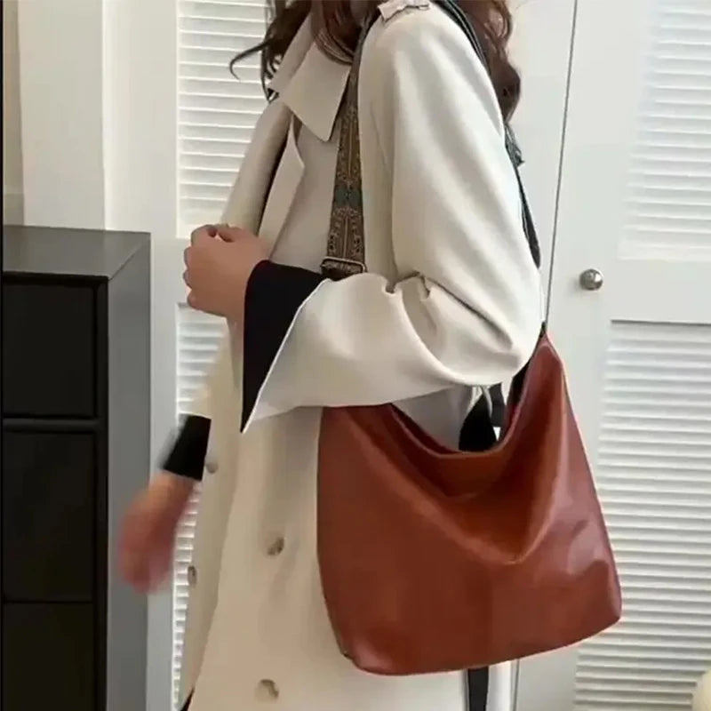 Women's Solid Color Tote Bag — Casual Zipper Shoulder & Crossbody Bag for Daily Commute