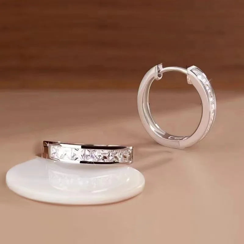 925 Sterling Silver Zircon Ball Stud Earrings — Elegant Circle Studs for Women