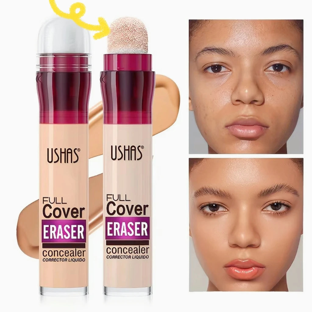 USHAS Sponge Tip Concealer – Full Coverage for Dark Circles, Freckles & Acne | 12 Shades