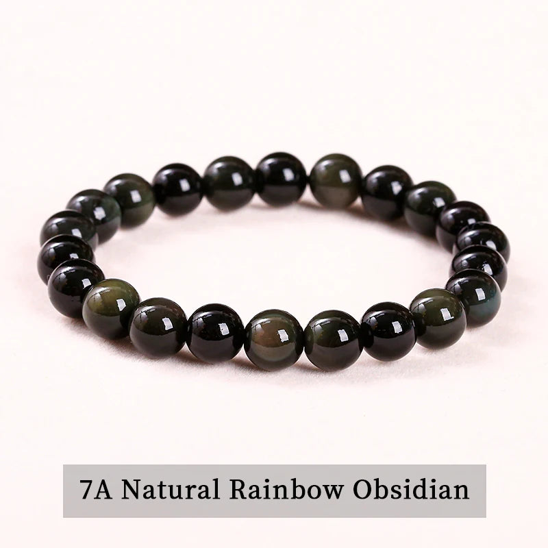 Natural Gemstone Bead Bracelet — Amethyst, Tiger Eye, Crystal, Agate & More | Reiki Healing Jewelry