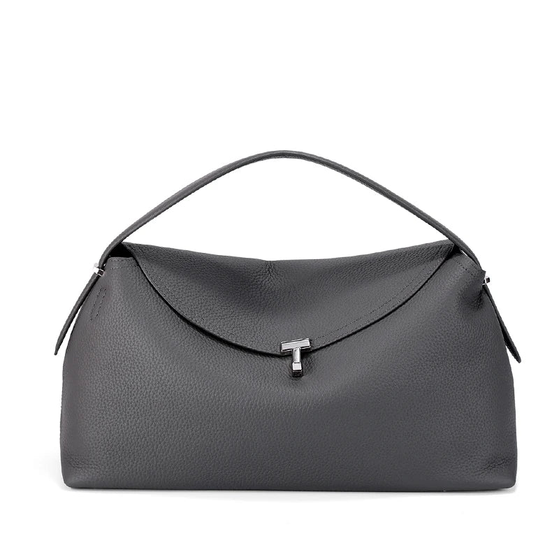 Genuine Cowhide Leather Shoulder Bag – Large Capacity Luxury Handbag for Women