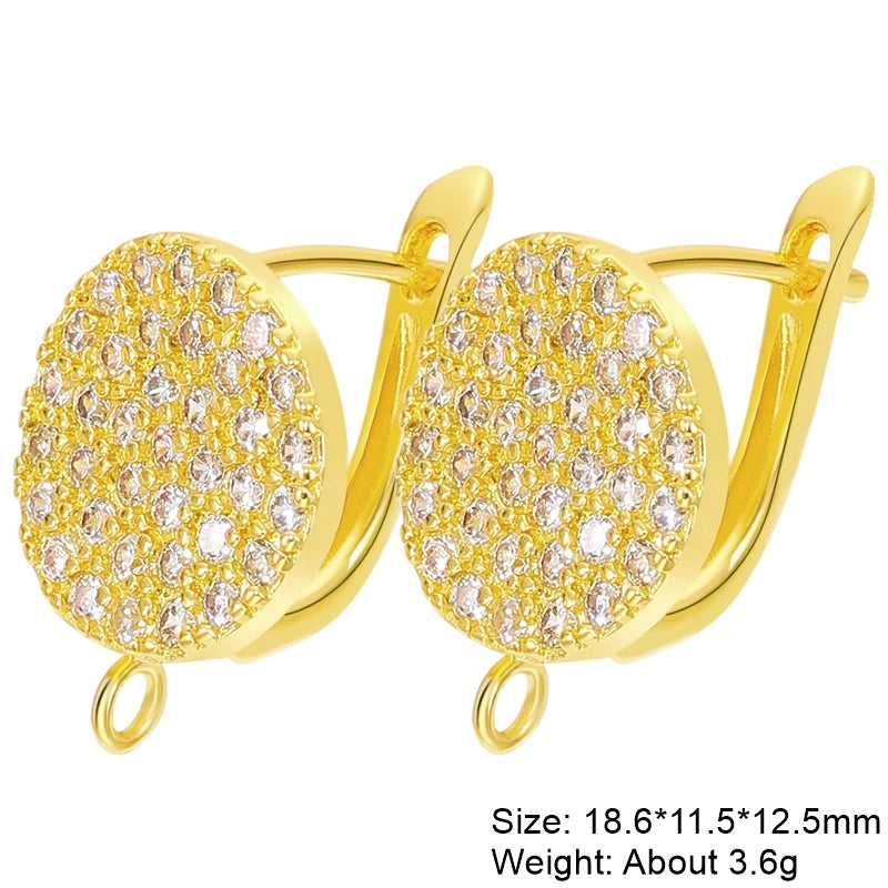 18K Gold Plated Zircon Earring Hooks for DIY Jewelry Making – Leverback Ear Wire Findings