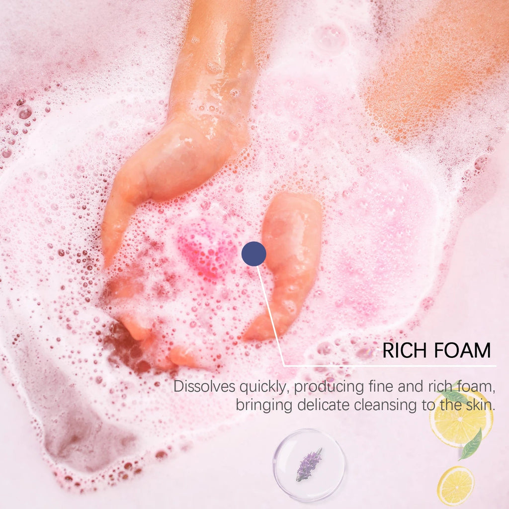 Lavender Bubble Bath Balls Long Lasting Fragrance Improve Exfoliating Foot Odor Cleanse Relax Stress Moisturizing Salt Bath Ball Nanasbeautyholic