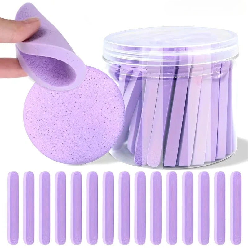 Compress Face Wash Puff with Storage Box Facial Cleansing Sponge for Makeup Remover Round Face Wash Sponge Skincare Beauty Tool Nanasbeautyholic