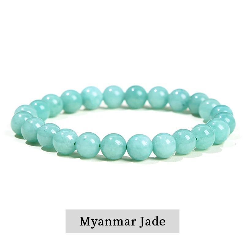 Natural Gemstone Bead Bracelet — Amethyst, Tiger Eye, Crystal, Agate & More | Reiki Healing Jewelry