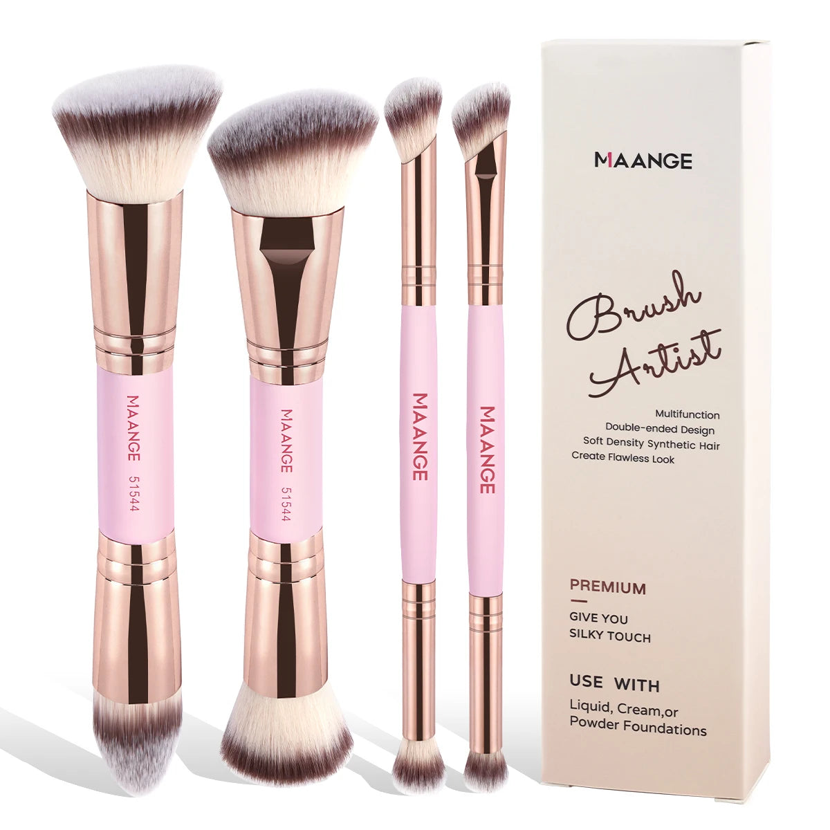 MAANGE 4pcs Basic Makeup Brushes Set