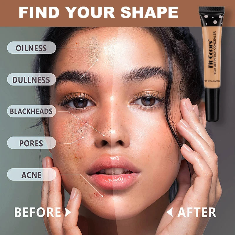 Fit Colors Full Cover Liquid Concealer BB Cream – Brightening, Waterproof & Natural Finish | 8 Shades