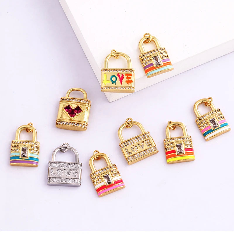 18K Gold Plated Rainbow Enamel Charm Pendant for DIY Jewelry Making – Necklace & Bracelet Findings