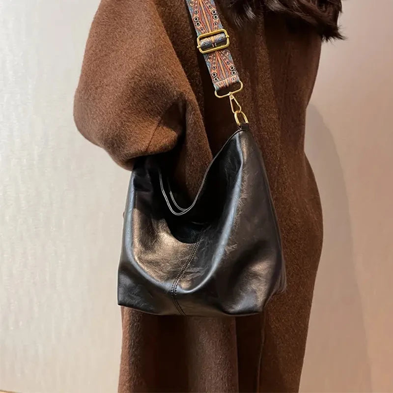 Women's Solid Color Tote Bag — Casual Zipper Shoulder & Crossbody Bag for Daily Commute