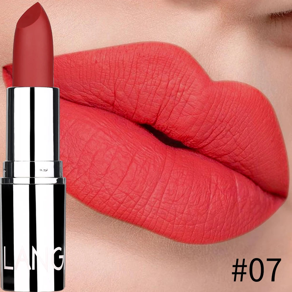 Langmani Silver Tube Matte Lipstick Non Staying Cup Makeup Lipstick  8 colors available Nanasbeautyholic