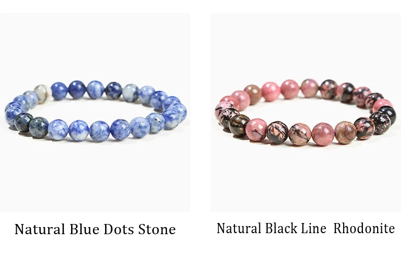 Natural Gemstone Bead Bracelet — Amethyst, Tiger Eye, Crystal, Agate & More | Reiki Healing Jewelry