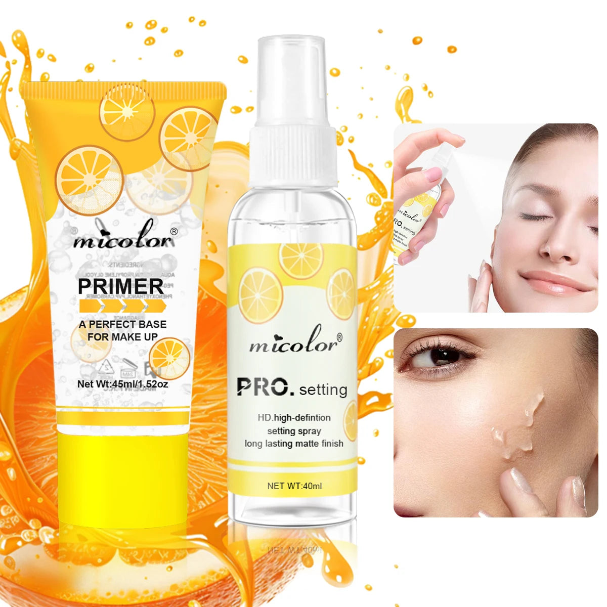 Makeup Primer & Setting Spray Set – Pore-Minimizing, Long-Lasting Base & Finishing Duo