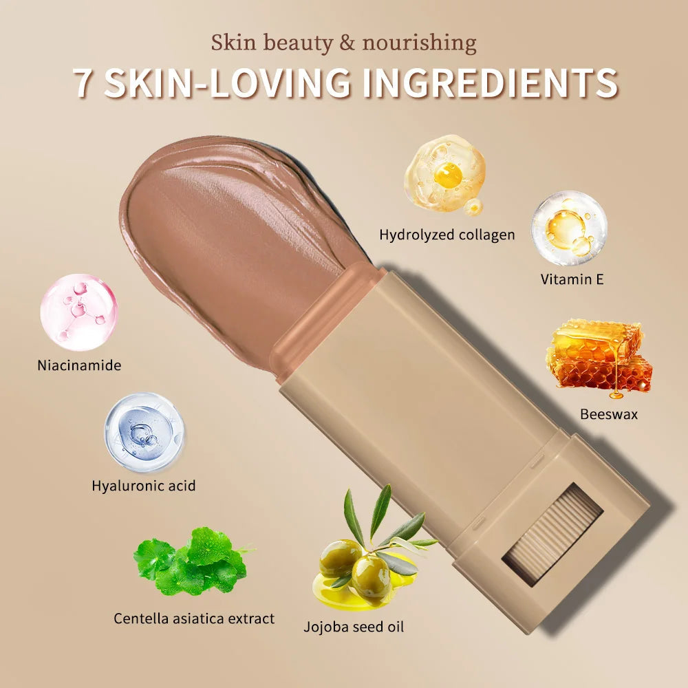 Skin Tint Stick Waterproof Nourishing Solid Tinted Serum Foundation Skin Tint Balm Face Tinted Face Contour Stick Makeup Nanasbeautyholic