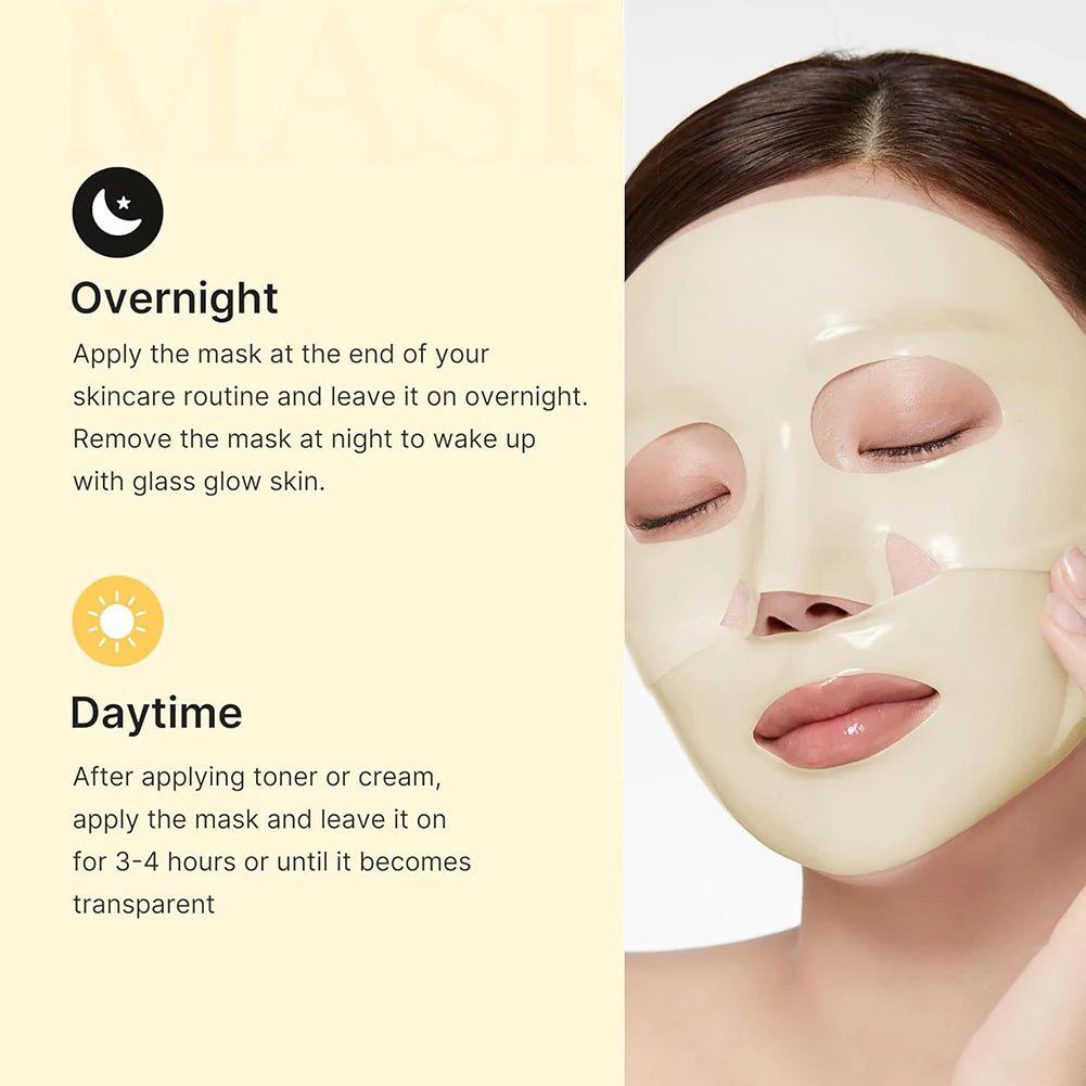 4pcs/Box Absorbable Kojic Acid Turmeric Brightening Gel Mask Collagen Moisturizing Facial Mask Retinol Anti Wrinke Firming Mask Nanasbeautyholic