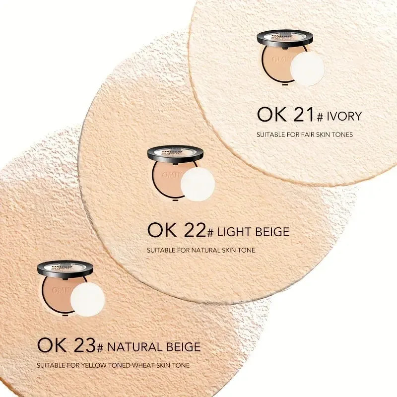 Pressed Powder Waterproof Long-lasting Full Coverage Face Compact Setting Powder Makeup Foundation Oil 3 Color Control Cosmetics Nanasbeautyholic