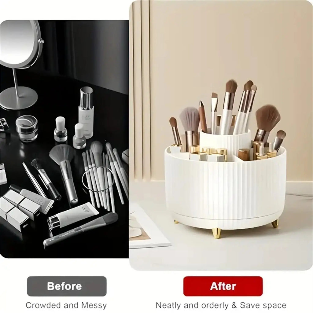 360° Rotating Makeup Organizer - 1pc Plastic