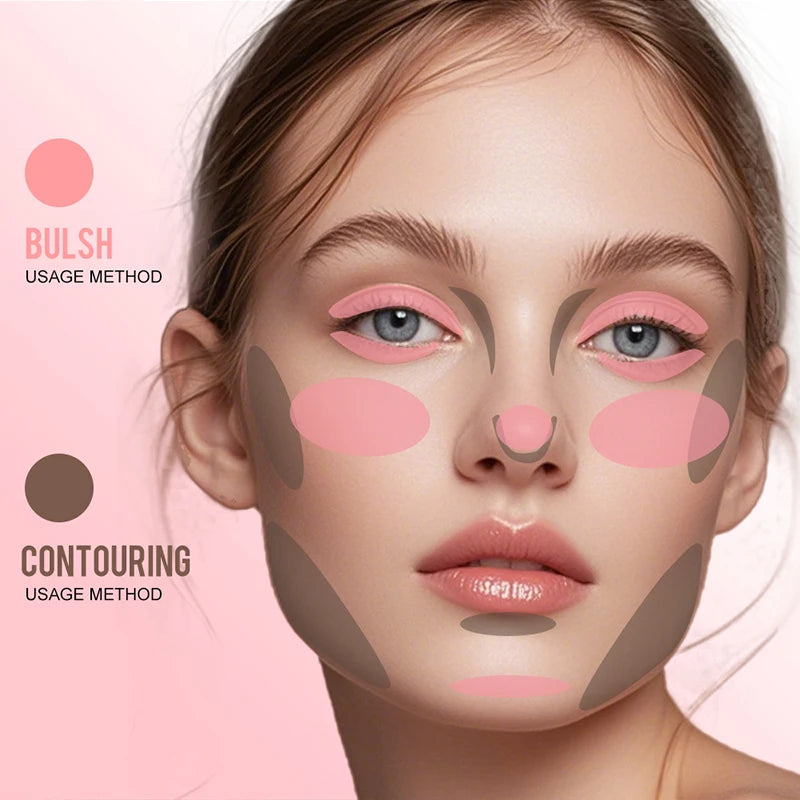 6-Shade Blush & Contour Cream Stick – Waterproof Concealer & Highlighter for a Flawless Finish
