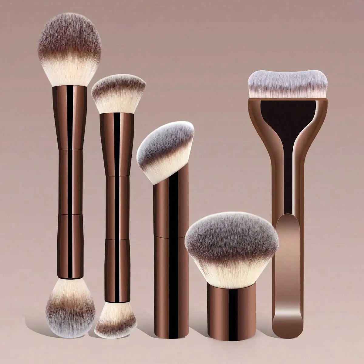 LUXEBLEND Dual-Ended Makeup Brush Set – Professional Travel Brushes for Foundation, Eyeshadow & Blending (5, 6, 10, 18 or 22 Pcs)