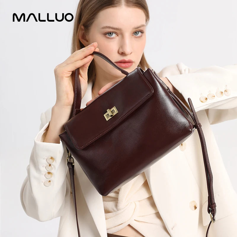 Malluo Women's Cow Genuine Leather Shoulder Bag
