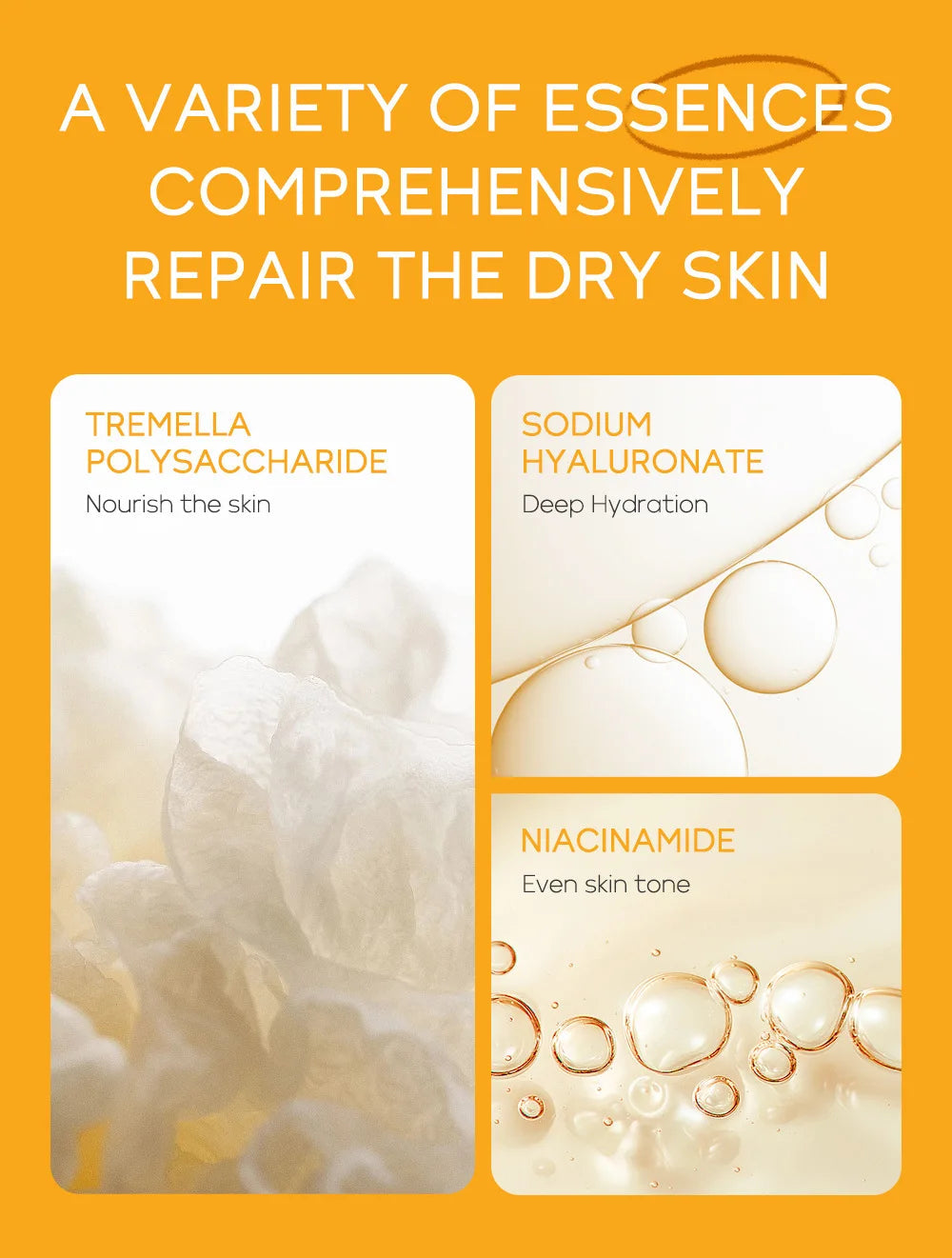 3pcs/set LAIKOU Skin Care Set Vitamin C Sakura Snail Essence Serum & Eye Cream & Face Cream Moisturizer Travel Size Skincare Set Nanasbeautyholic