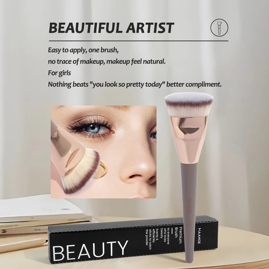 MAANGE Single Flat Round Tube Flat Head Foundation Brush