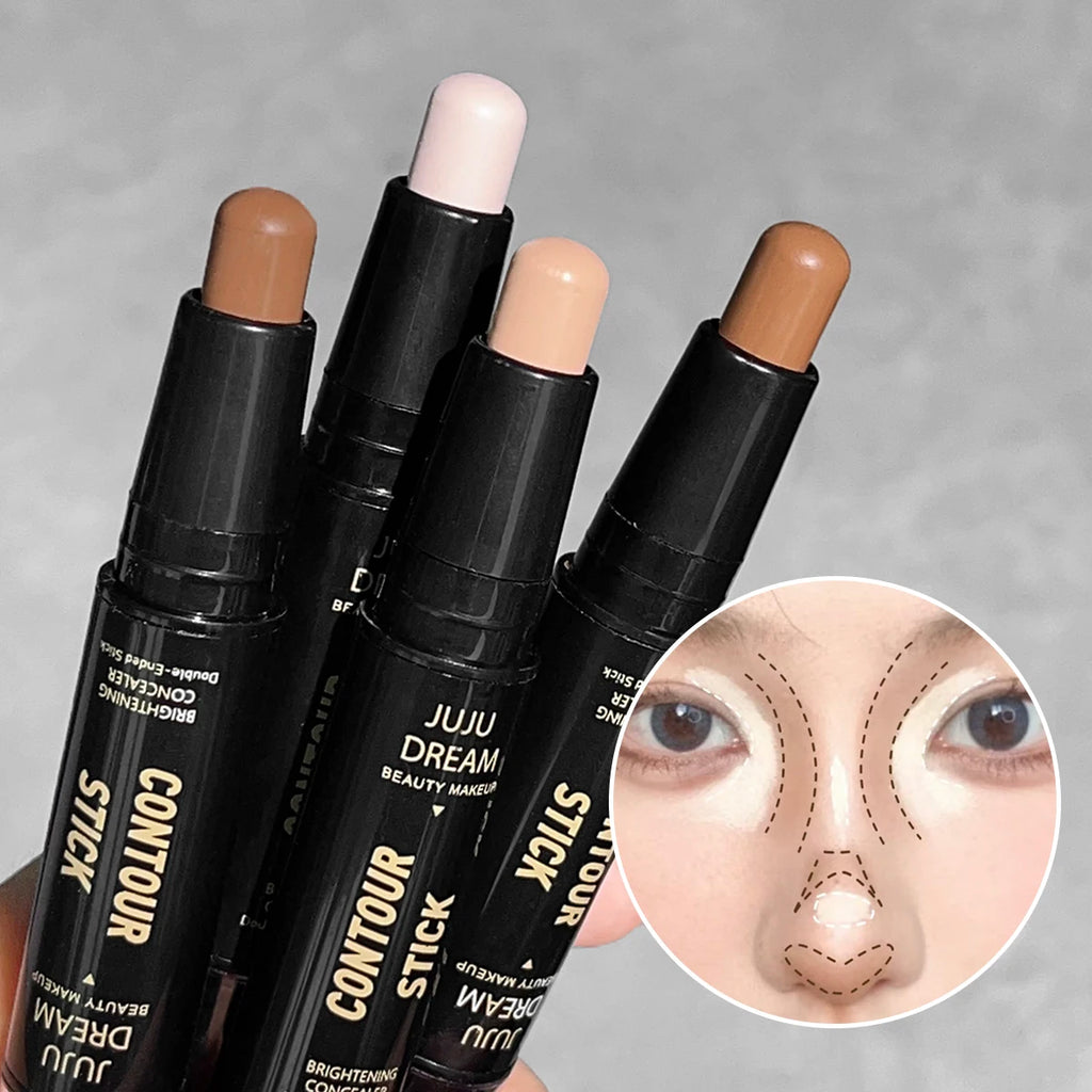 Double-Ended Contour & Highlighter Stick – 3D Face Sculpting, Nose Shadow & Brightening Bronzer