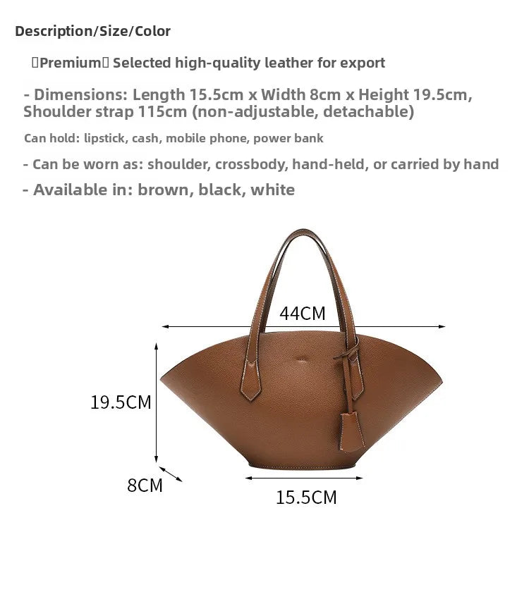 Vintage Shell-Shape Tote Bag – Large Capacity PU Leather Women's Shoulder Bag