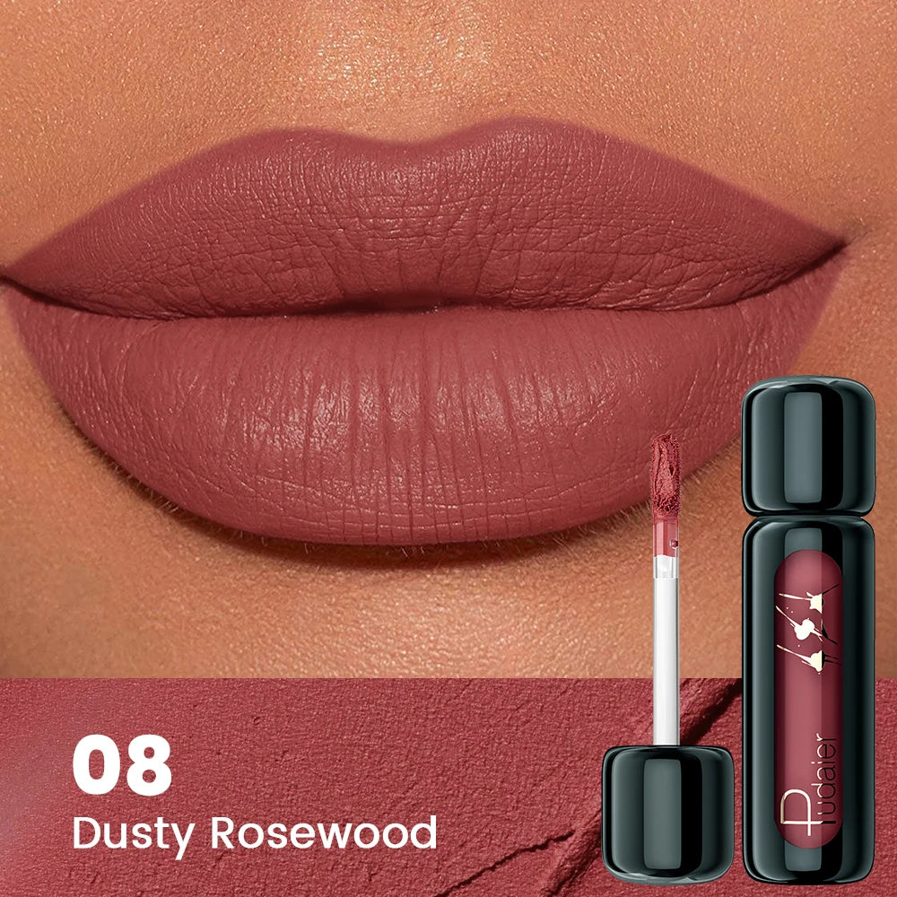 1PC Matte Velvet Lip Gloss - Highly Saturated Liquid Lip Mud, Non-Stick Long-Lasting Formula, 10-Shade Mixed Palette Nanasbeautyholic