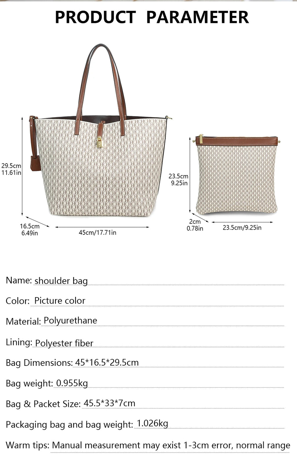 CH Elegant Light Luxury Practical With Bags Pure Color Simple Large Capacity Casual Resistant Brand Women's Bag Shoulder Bag Nanasbeautyholic